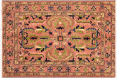 handmade Traditional Kafkaz Rust Rust Hand Knotted RECTANGLE 100% WOOL area rug 5x7