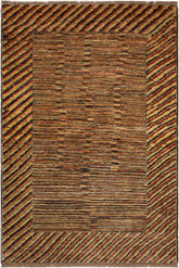 handmade Modern Gabbeh Blue Green Hand Knotted RECTANGLE 100% WOOL area rug 3 X5