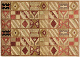 handmade Modern Gabbeh Beige Red Hand Knotted RECTANGLE 100% WOOL area rug 3' x 5'