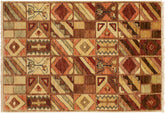 handmade Modern Gabbeh Beige Brown Hand Knotted RECTANGLE 100% WOOL area rug 3' x 5'
