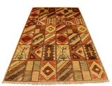 handmade Modern Gabbeh Beige Brown Hand Knotted RECTANGLE 100% WOOL area rug 3 X5
