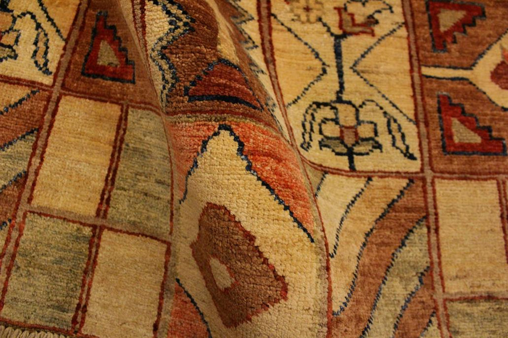 handmade Modern Gabbeh Beige Brown Hand Knotted RECTANGLE 100% WOOL area rug 3 X5