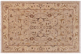 handmade Traditional Kafkaz Lt. Tan Gold Hand Knotted RECTANGLE 100% WOOL area rug 3x5