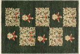 handmade Modern Drake Green Rust Hand Knotted RECTANGLE 100% WOOL area rug 3' x 5'