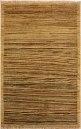 handmade Modern Gabbeh Beige Green Hand Knotted RECTANGLE 100% WOOL area rug 3 X5