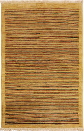 handmade Modern Gabbeh Beige Rust Hand Knotted RECTANGLE 100% WOOL area rug 3 X5