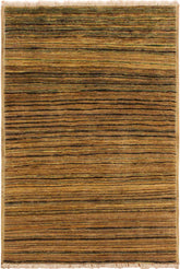 handmade Modern Gabbeh Beige Green Hand Knotted RECTANGLE 100% WOOL area rug 3 X5