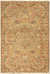 handmade Traditional Design Tan Beige Hand Knotted RECTANGLE 100% WOOL area rug 3'X5'