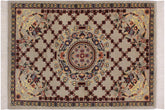 handmade Traditional B/2 Taupe Yellow Hand Knotted RECTANGLE 100% WOOL area rug 2x3