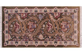 handmade Transitional Marry Gold Green Beige Hand Knotted RECTANGLE 100% WOOL area rug 2x4