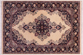 handmade Traditional B/2 Ivory Blue Hand Knotted RECTANGLE 100% WOOL area rug 3x4