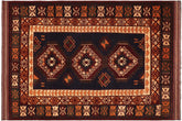 handmade Geometric Kargahi Blue Rust Hand Knotted RECTANGLE 100% WOOL area rug 7' x 10'
