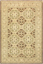 handmade Transitional Kafkaz Brown Green Hand Knotted RECTANGLE 100% WOOL area rug 4X7