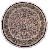 handmade Traditional Imran Black Gray Hand Knotted ROUND 100% WOOL area rug 8' x 8'