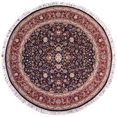 handmade Traditional Abasi Afsha Blue Red Hand Knotted ROUND 100% WOOL area rug 8'x8'