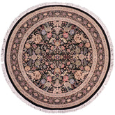 handmade Traditional Nagi Black Gray Hand Knotted ROUND 100% WOOL area rug 9'x9'