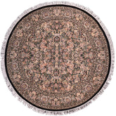 handmade Traditional Rimjim Black Gray Hand Knotted ROUND 100% WOOL area rug 8' x 8'