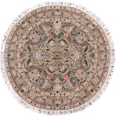 handmade Traditional Nagi Green Grey Hand Knotted ROUND 100% WOOL area rug 6' x 6'