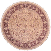 handmade Traditional Round Kashan Gold Red Hand Knotted ROUND 100% WOOL area rug 8' x 8'