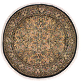handmade Traditional Rasmi Romal Black Gray Hand Knotted ROUND 100% WOOL area rug 9x9