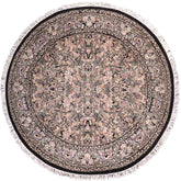 handmade Traditional Rasmi Romal Black Gray Hand Knotted ROUND 100% WOOL area rug 9' x 9'