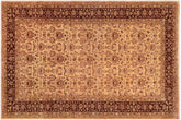 handmade Transitional Kafkaz Lt. Gold Brown Hand Knotted RECTANGLE 100% WOOL area rug 10' x 16'