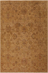 handmade Traditional Gold Gold Hand Knotted RECTANGLE 100% WOOL area rug 9'X12'