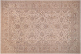 handmade Transitional Kafkaz Ivory Ivory Hand Knotted RECTANGLE 100% WOOL area rug 12' x 18'