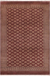 handmade Geometric Bokhara Red Lt. Brown Hand Knotted RECTANGLE 100% WOOL area rug 10X12