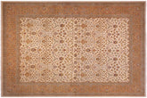 handmade Traditional Ivory Gold Hand Knotted RECTANGLE 100% WOOL area rug 9' x 12'