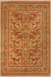 Traditional Kaffas Karri Green Rust Hand Knotted Area rugs 10X14