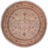 handmade Traditional Kafkaz Gray Tan Hand Knotted ROUND 100% WOOL area rug 10' x 10'