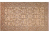 handmade Transitional Lahore Ivory Brown Hand Knotted GALLERY 100% WOOL area rug 8' x 25'