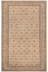 handmade Traditional Design Ivory Ivory Hand Knotted GALLERY 100% WOOL area rug 6'X12'