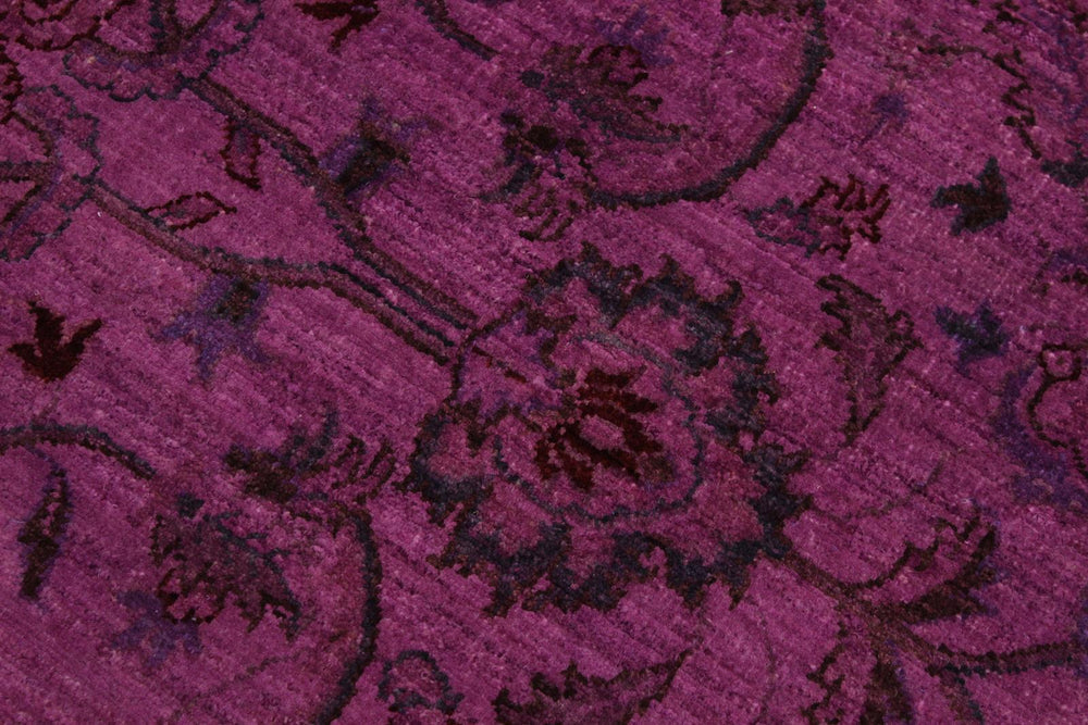 A02864, 7 8"x 8 1",Over Dyed ,8x8,Purple,RED,Hand-knotted ,Pakistan ,100% Wool ,Round ,652671149283
