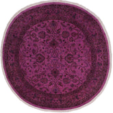 A02864, 7 8"x 8 1",Over Dyed ,8x8,Purple,RED,Hand-knotted ,Pakistan ,100% Wool ,Round ,652671149283