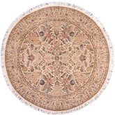 handmade Traditional Nagi Beige Pink Hand Knotted ROUND 100% WOOL area rug 8' x 8'