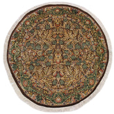 handmade Traditional Imran Brown Beige Hand Knotted ROUND 100% WOOL area rug 6x7