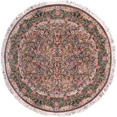 handmade Traditional Imran Brown Green Hand Knotted ROUND 100% WOOL area rug 8' x 8'