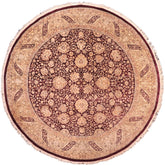 handmade Traditional Round Kashan Red Gold Hand Knotted ROUND 100% WOOL area rug 8' x 8'