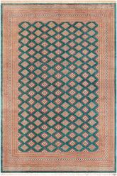 handmade Geometric Bokhara Green Pink Hand Knotted RECTANGLE 100% WOOL area rug 10X14