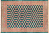 handmade Geometric Bokhara Green Pink Hand Knotted RECTANGLE 100% WOOL area rug 10X14