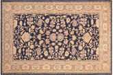 handmade Traditional Kafkaz Blue Tan Hand Knotted RECTANGLE 100% WOOL area rug 6x9