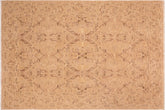 handmade Transitional Lahore Tan Brown Hand Knotted RECTANGLE 100% WOOL area rug 6' x 9'