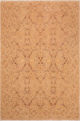 handmade Transitional Lahore Tan Brown Hand Knotted RECTANGLE 100% WOOL area rug 6X9