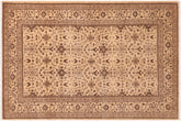 handmade Transitional Kafkaz Beige Brown Hand Knotted RECTANGLE 100% WOOL area rug 6' x 9'