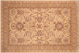 handmade Traditional Kafkaz Tan Brown Hand Knotted RECTANGLE 100% WOOL area rug 6x10