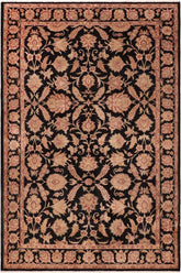 handmade Transitional Kafkaz Black Red Hand Knotted RECTANGLE 100% WOOL area rug 6X9