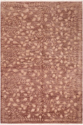 handmade Transitional Kafkaz Brown Tan Hand Knotted RECTANGLE WOOL&SILK area rug 6X9