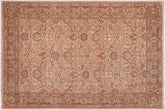 handmade Transitional Kafkaz Tan Brown Hand Knotted RECTANGLE 100% WOOL area rug 6' x 9'